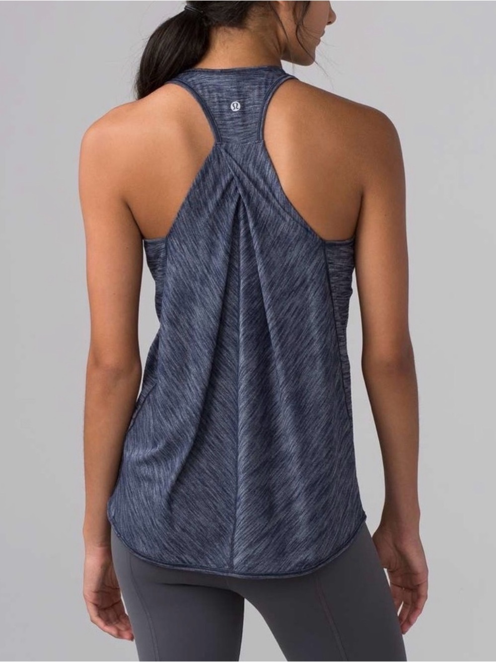 Lululemon Essential Tank Pleated in Heathered Navy